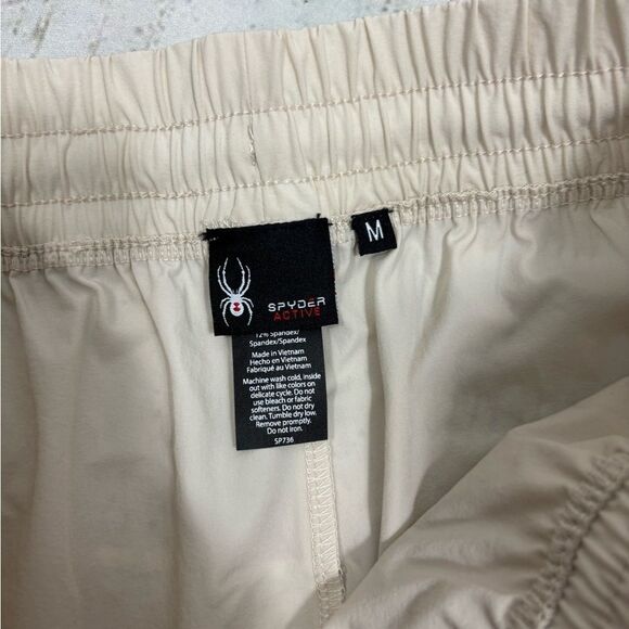 Spyder Active Jogger Pants Ivory Ecru High Waist Pockets Pull On Size M - Picture 9 of 12